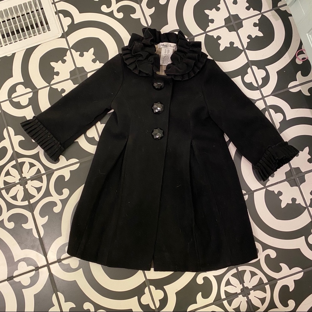 Jillian’s Closet Black Ruffle Dress Coat